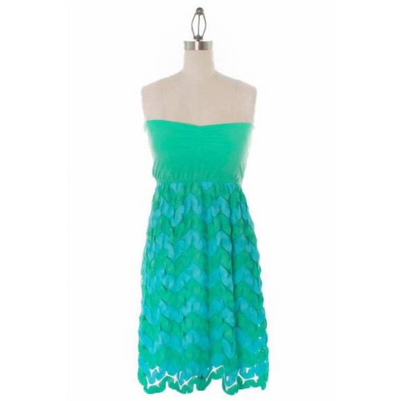 NEW JUDITH MARCH crochet skirt tube dress in green - Picture 2 of 3